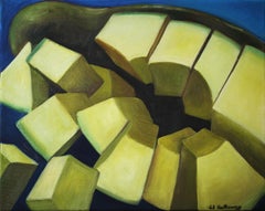 Avocado Slices, Oil Painting
