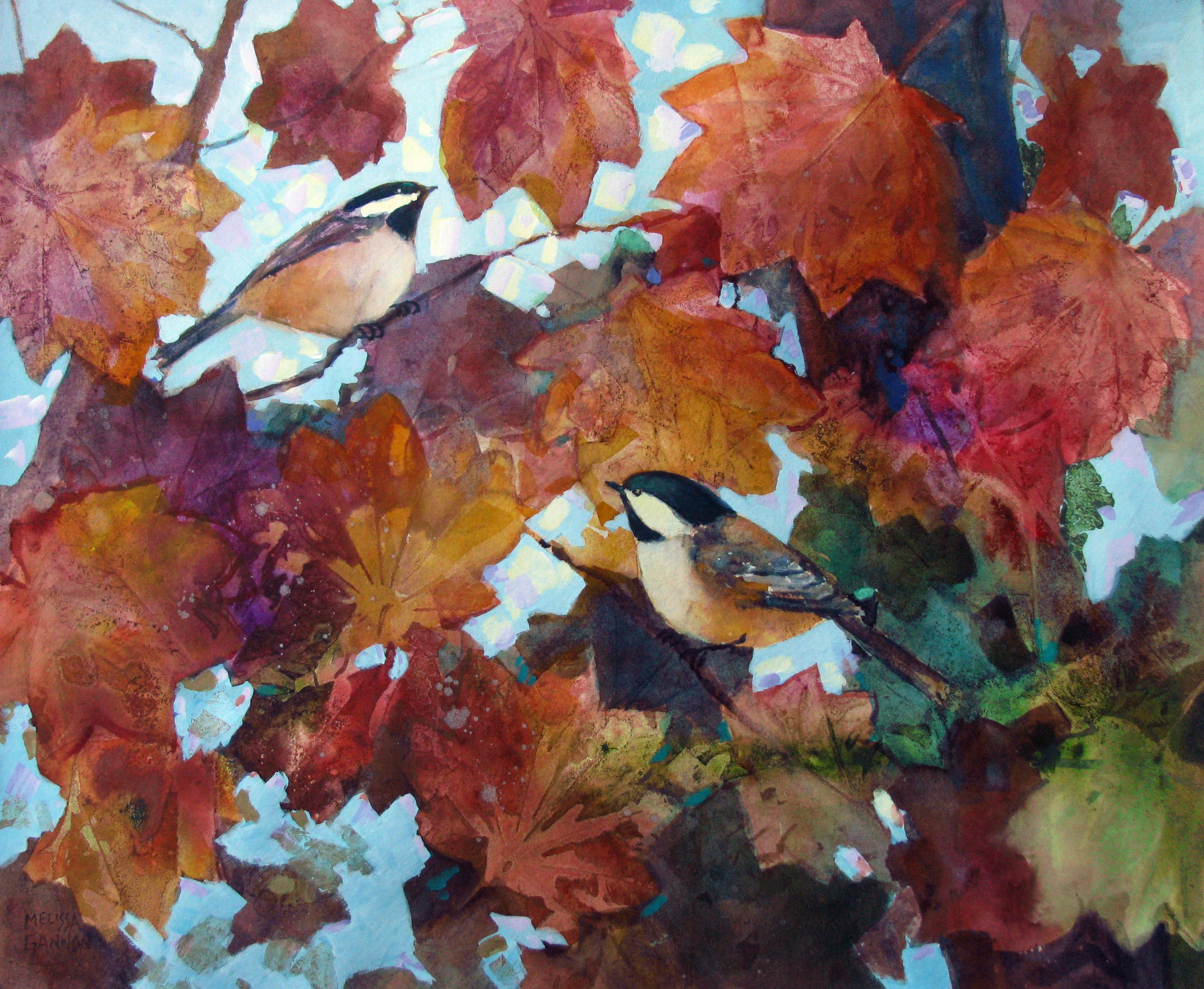 Fluttery Leaves, Original Painting - Mixed Media Art by Melissa Gannon