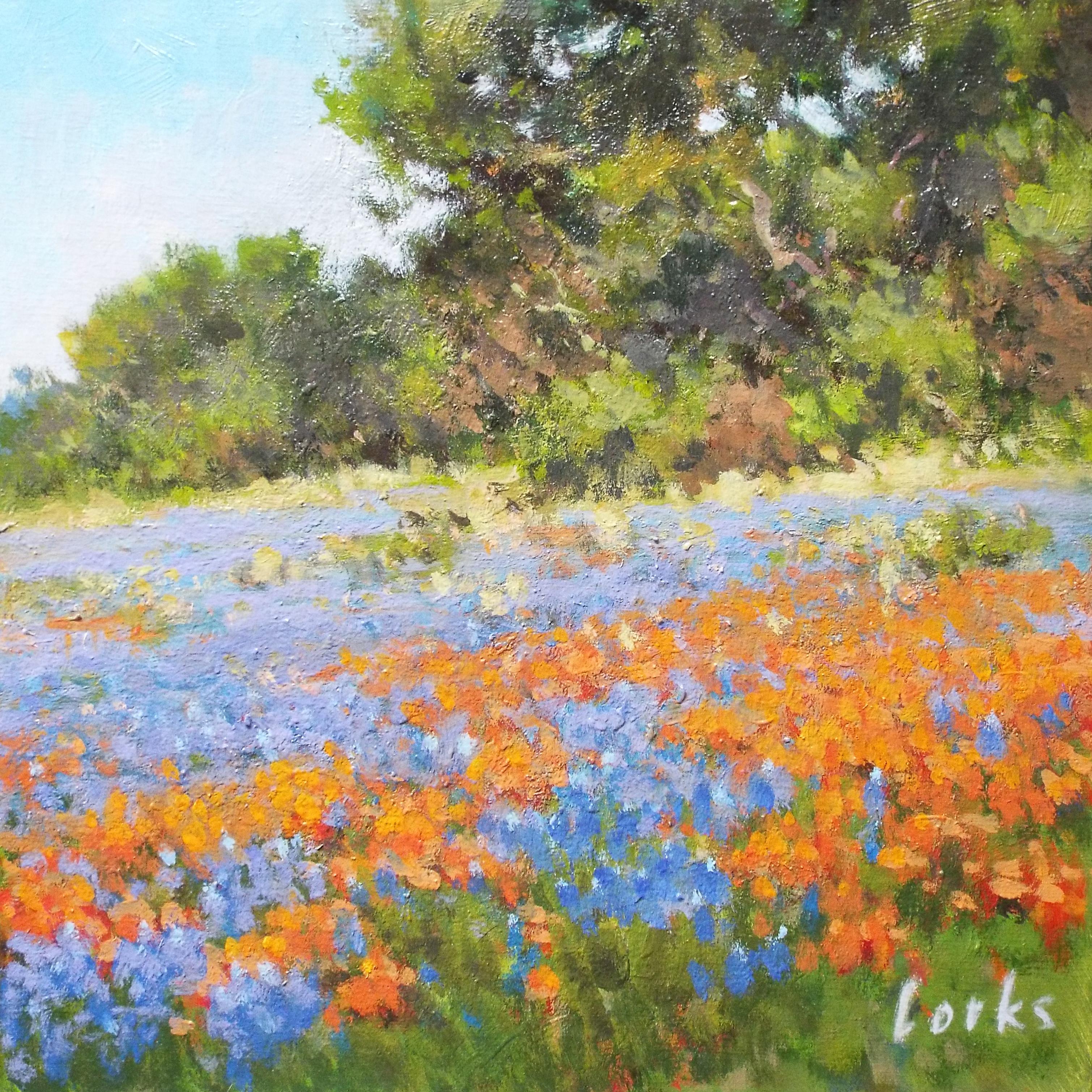Red and Blue, Oil Painting - Art by David Forks