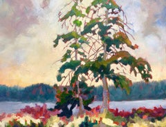 Fir with Lupine, Oil Painting