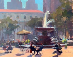 Bryant Park Morning, Original Painting
