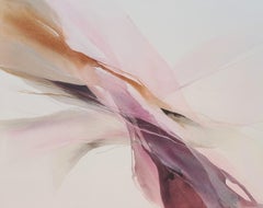 Peinture abstraite « Pink Whisper » (feuille rose)