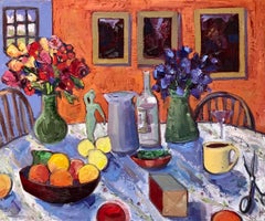 Still Life Tablescape, Oil Painting