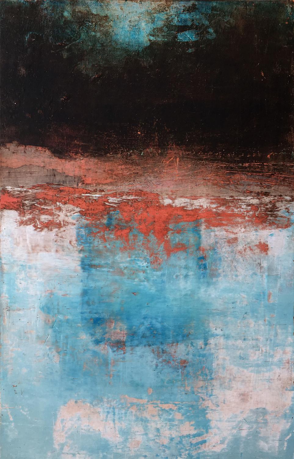 Agata Kijanka Abstract Painting - Arctic Night, Abstract Oil Painting