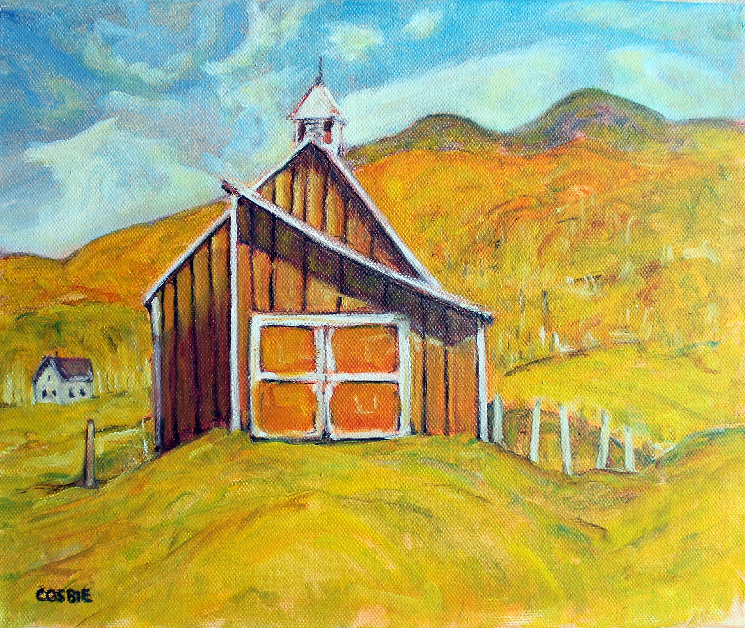 Doug Cosbie Interior Painting - Grandview Farm Barn, Stowe, Vermont, Oil Painting