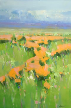Field of Yellow Flowers, Oil Painting