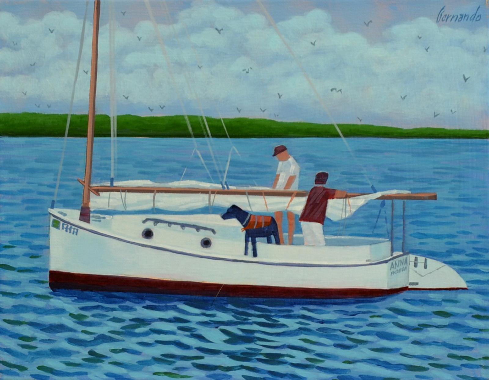 Fernando Soler Landscape Painting - Sarasota Sailing, Original Painting