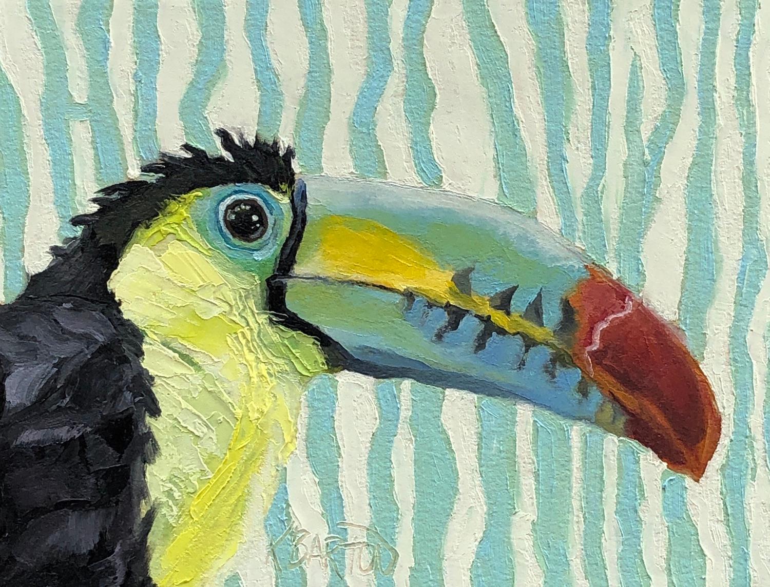 Karen Barton Animal Painting - One Can Toucan, Oil Painting