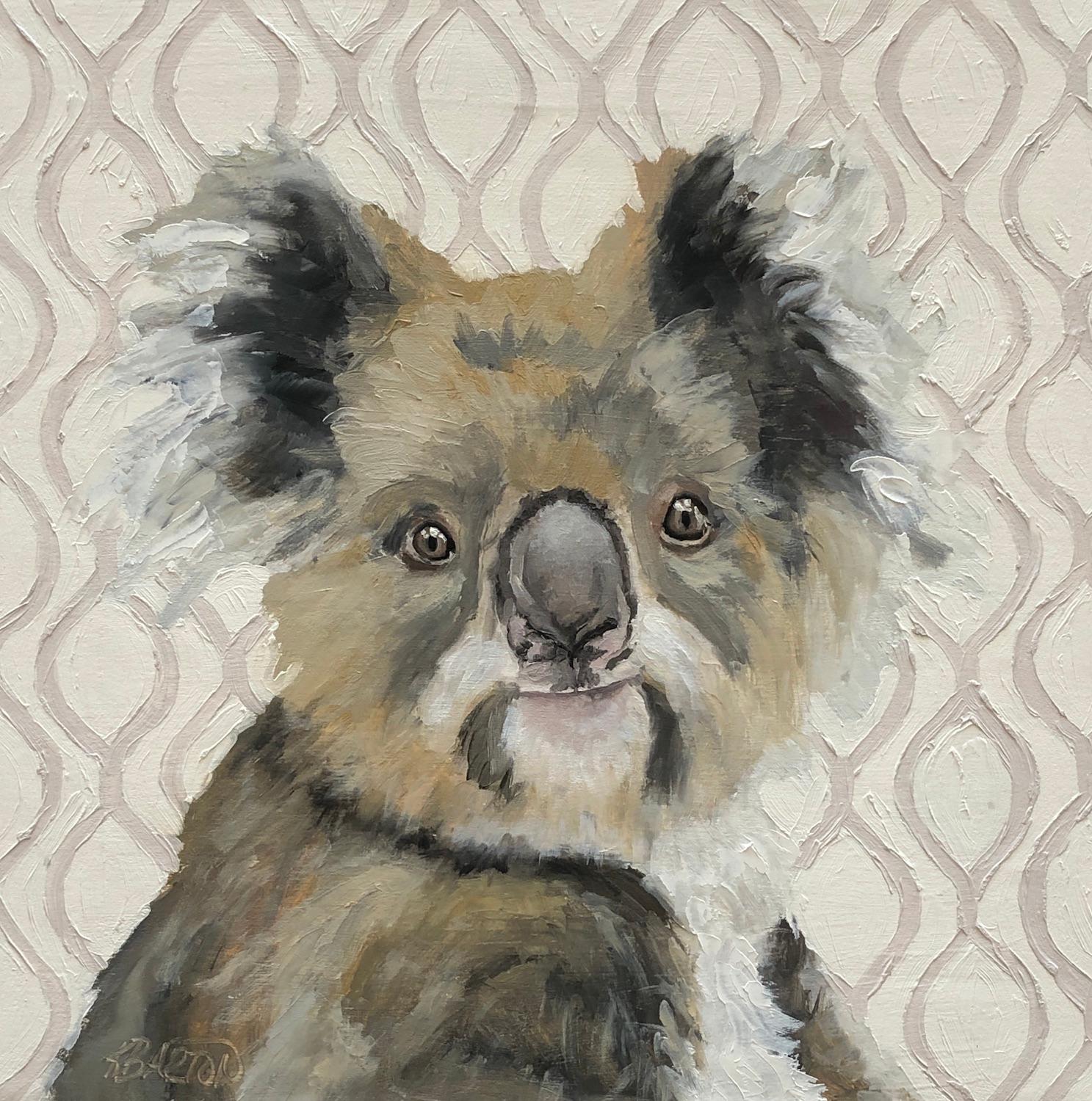 Karen Barton Animal Painting - Little Fuzz, Oil Painting