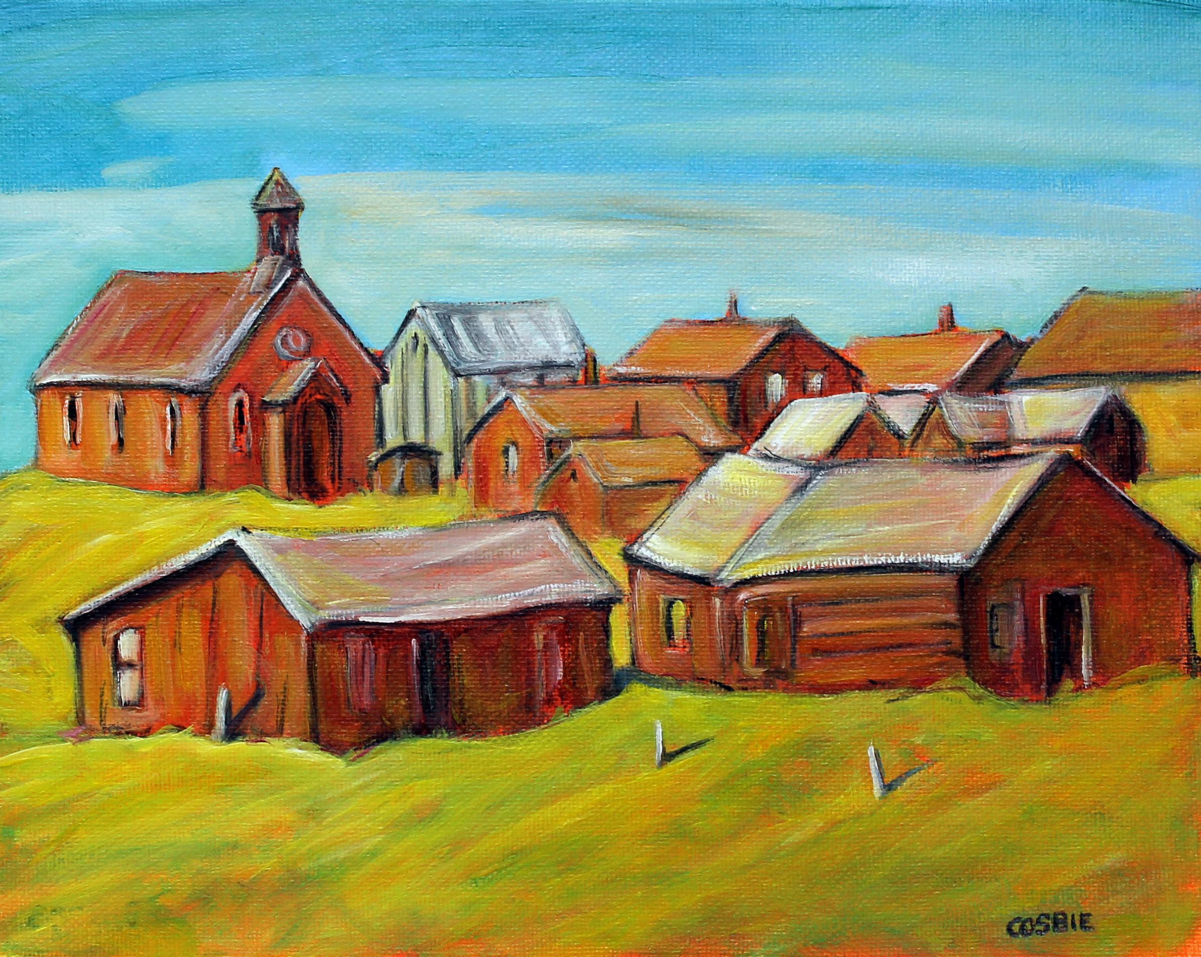 Doug Cosbie Interior Painting - Evening, Bodie, California, Oil Painting
