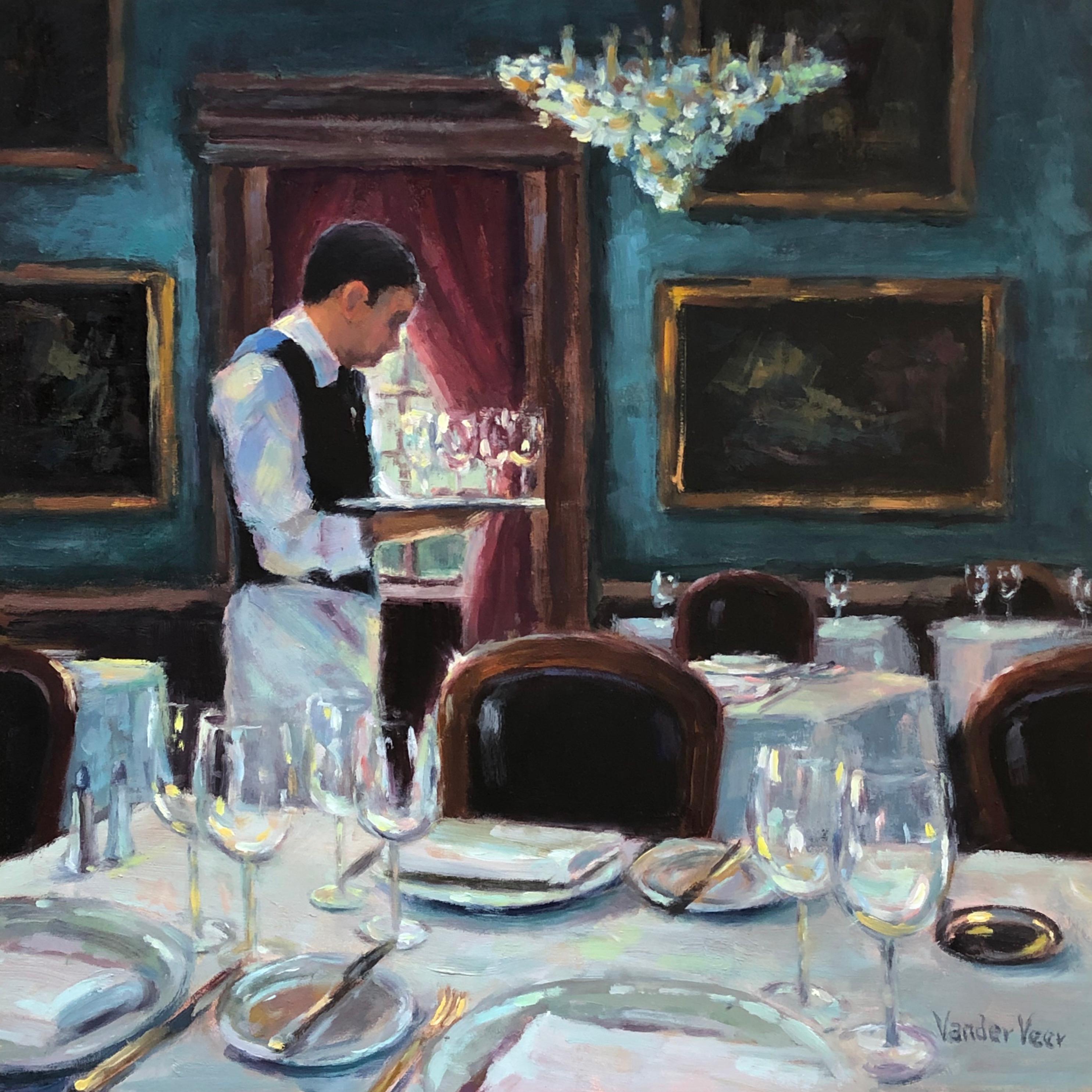 Avant le Diner (Before Dinner), Oil Painting - Art by Faye Vander Veer