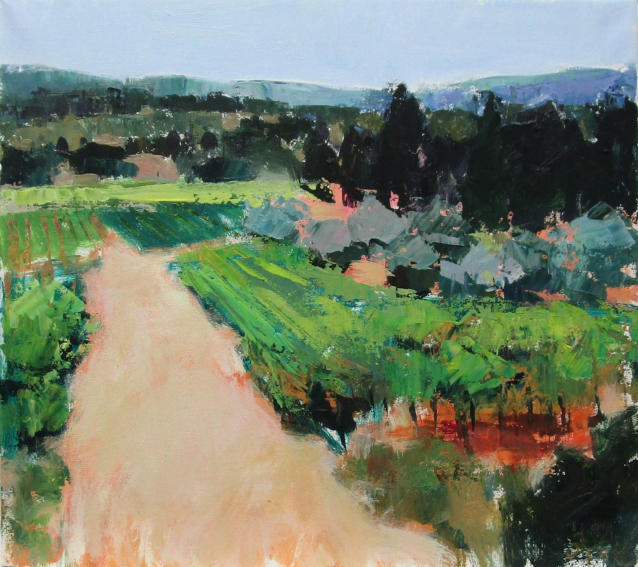 Janet Dyer Landscape Painting – Path von Vines, Originalgemälde