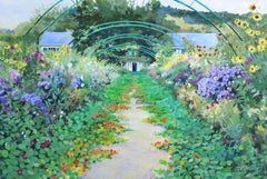 Arched Pathway in Monet's Garden, Giverny, Original Painting