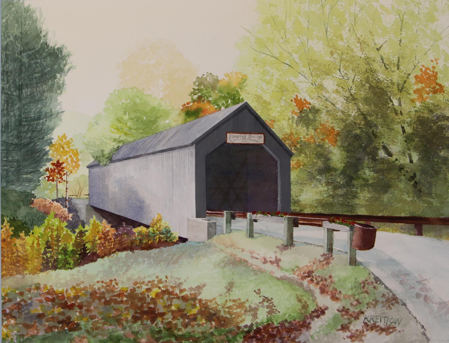 Bill Kreitlow Landscape Art - Kingsley Bridge, Original Painting