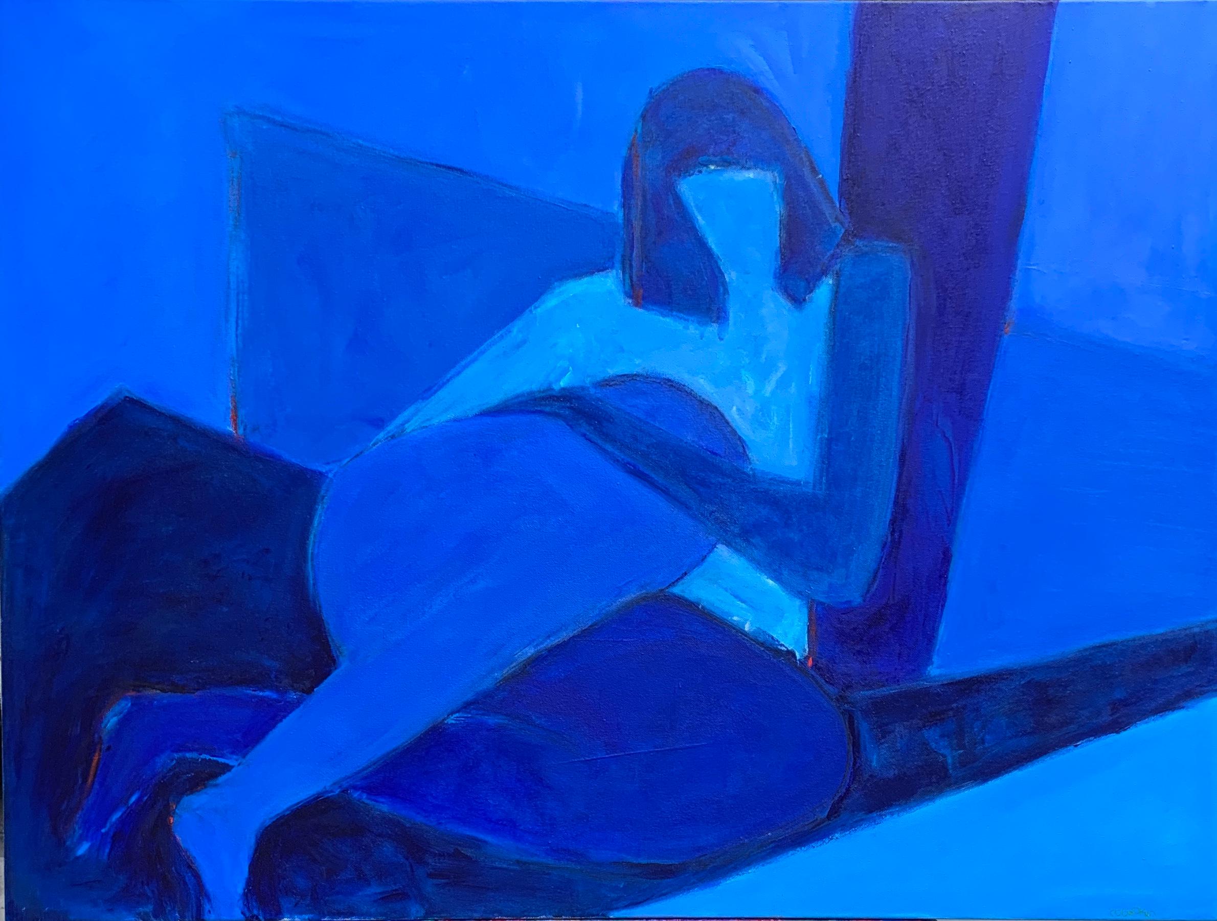 Robin Okun Nude Painting - Shadow Play, Original Painting