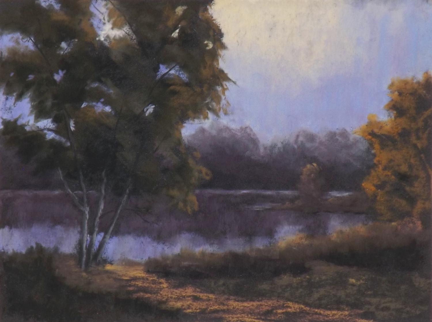 The Pond in Evening Light, Original Painting