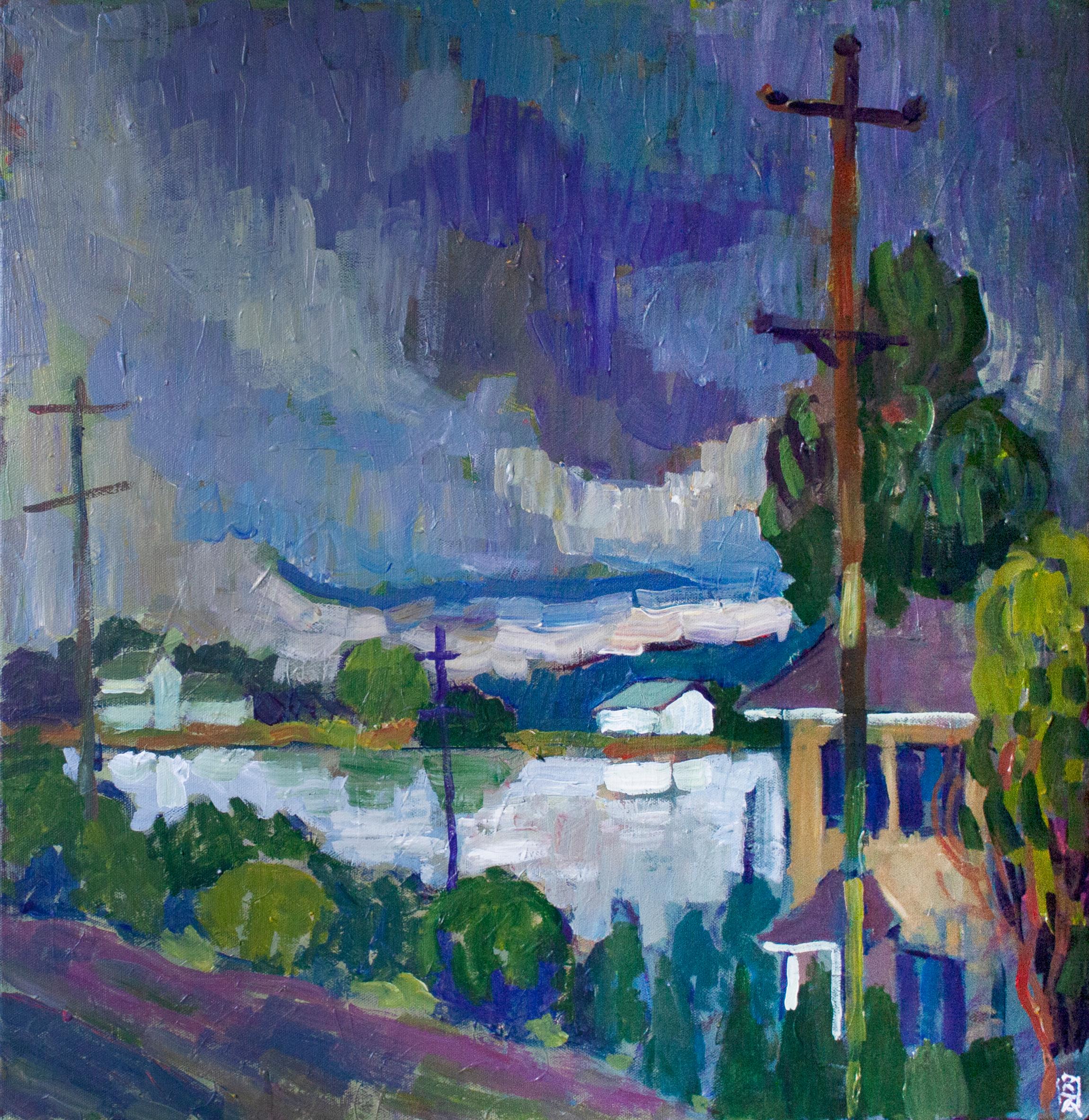 Storm over C&D Canal, Original Painting - Art by Robert Hofherr