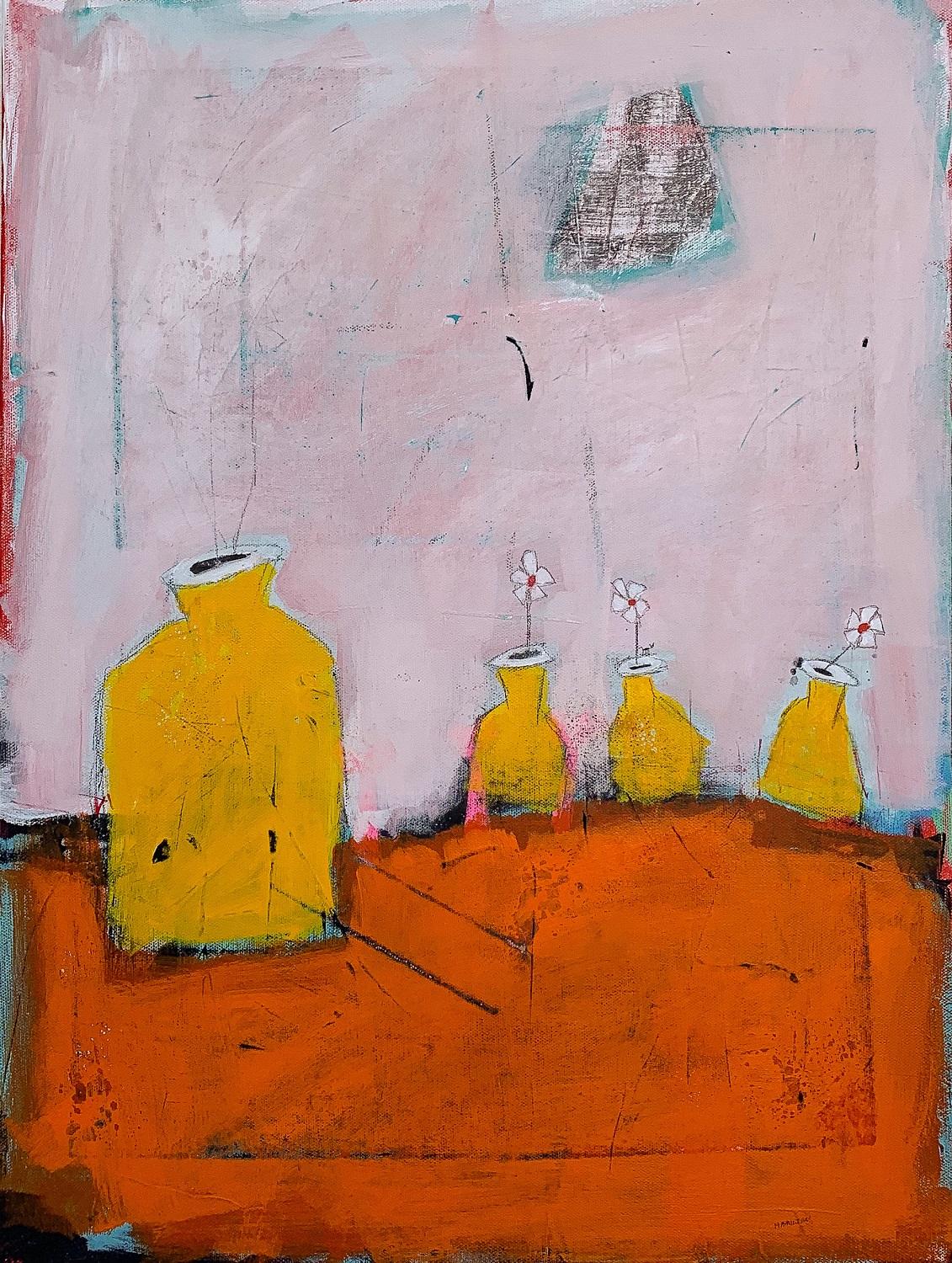 Little Yellow Bottles, Original Painting - Art by Rick Hamilton