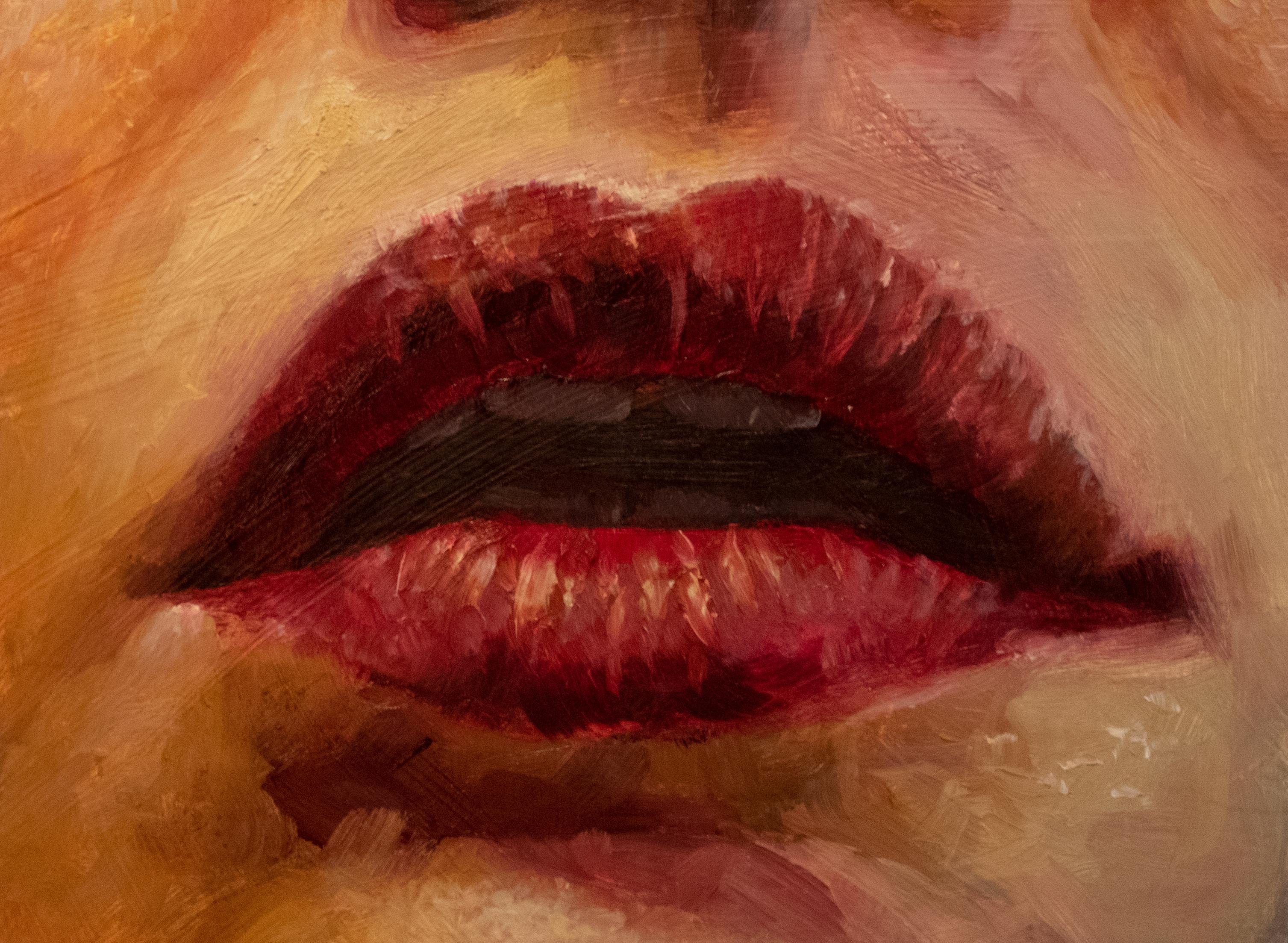 Shaina Craft Figurative Painting - Red Lips, Oil Painting