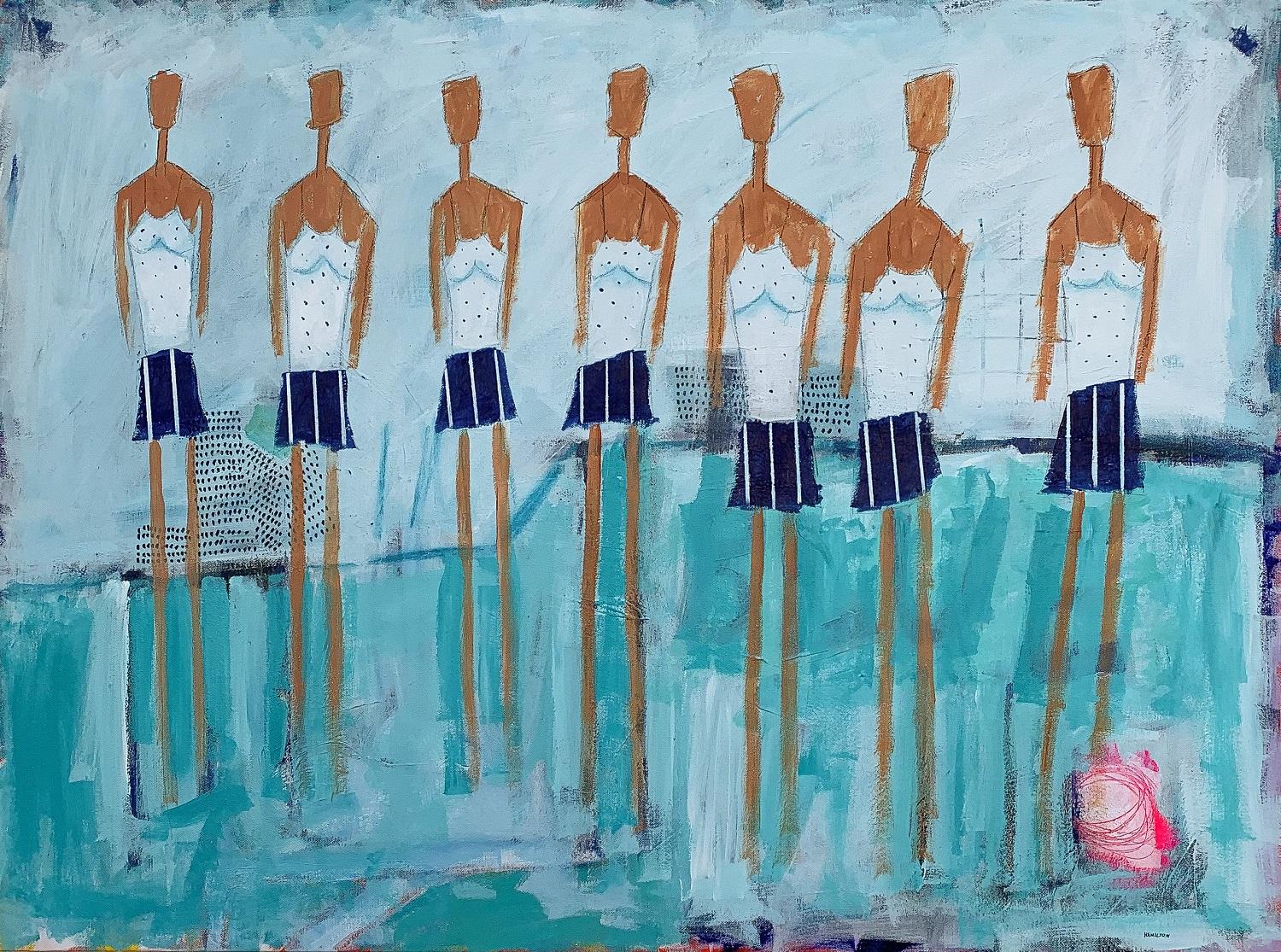 Blue Swim Team, Original Painting - Art by Rick Hamilton