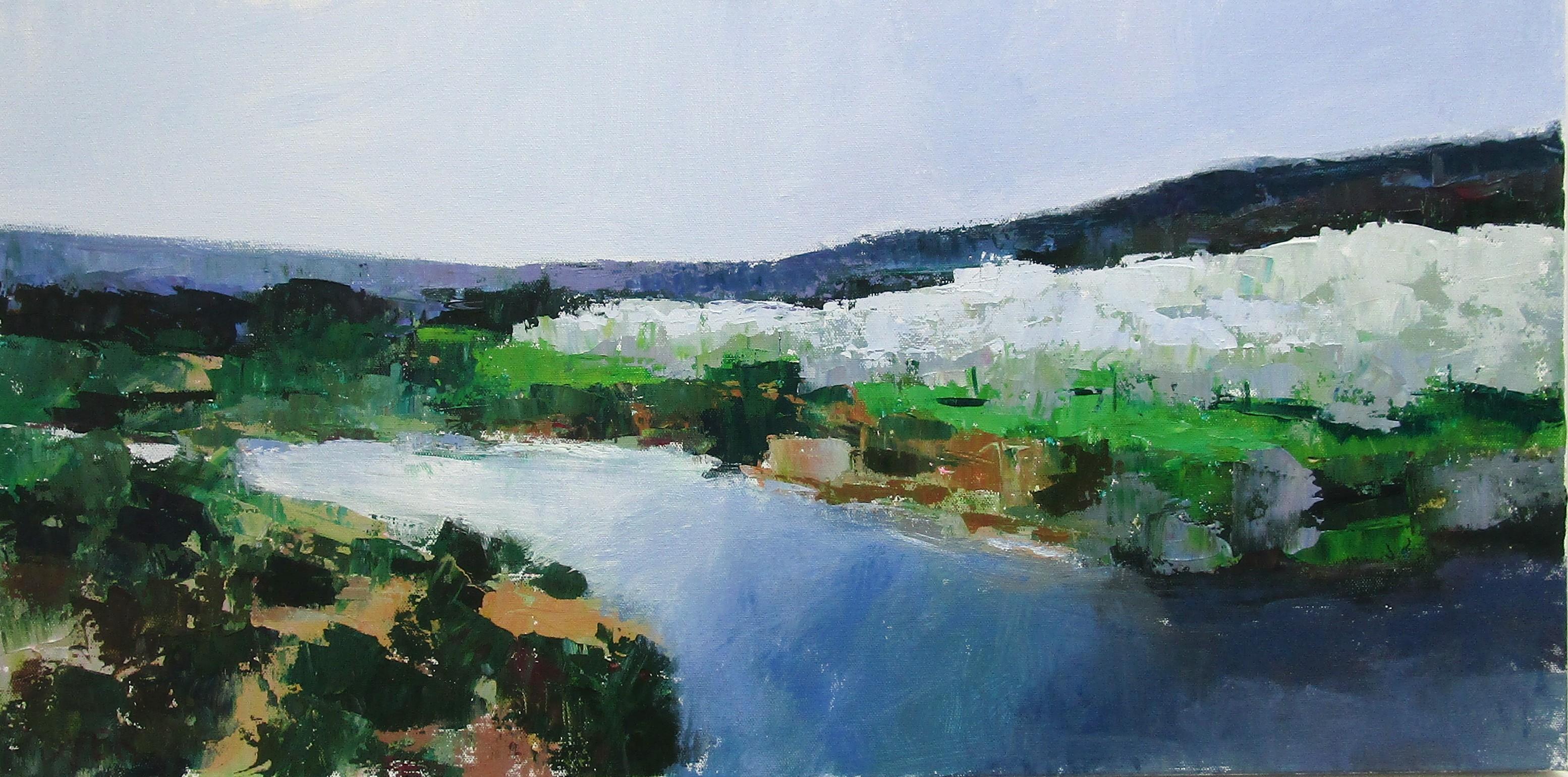 River and Olive Trees, Provence, Original Painting