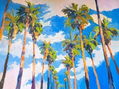 Palm Trees and Sky, Oil Painting