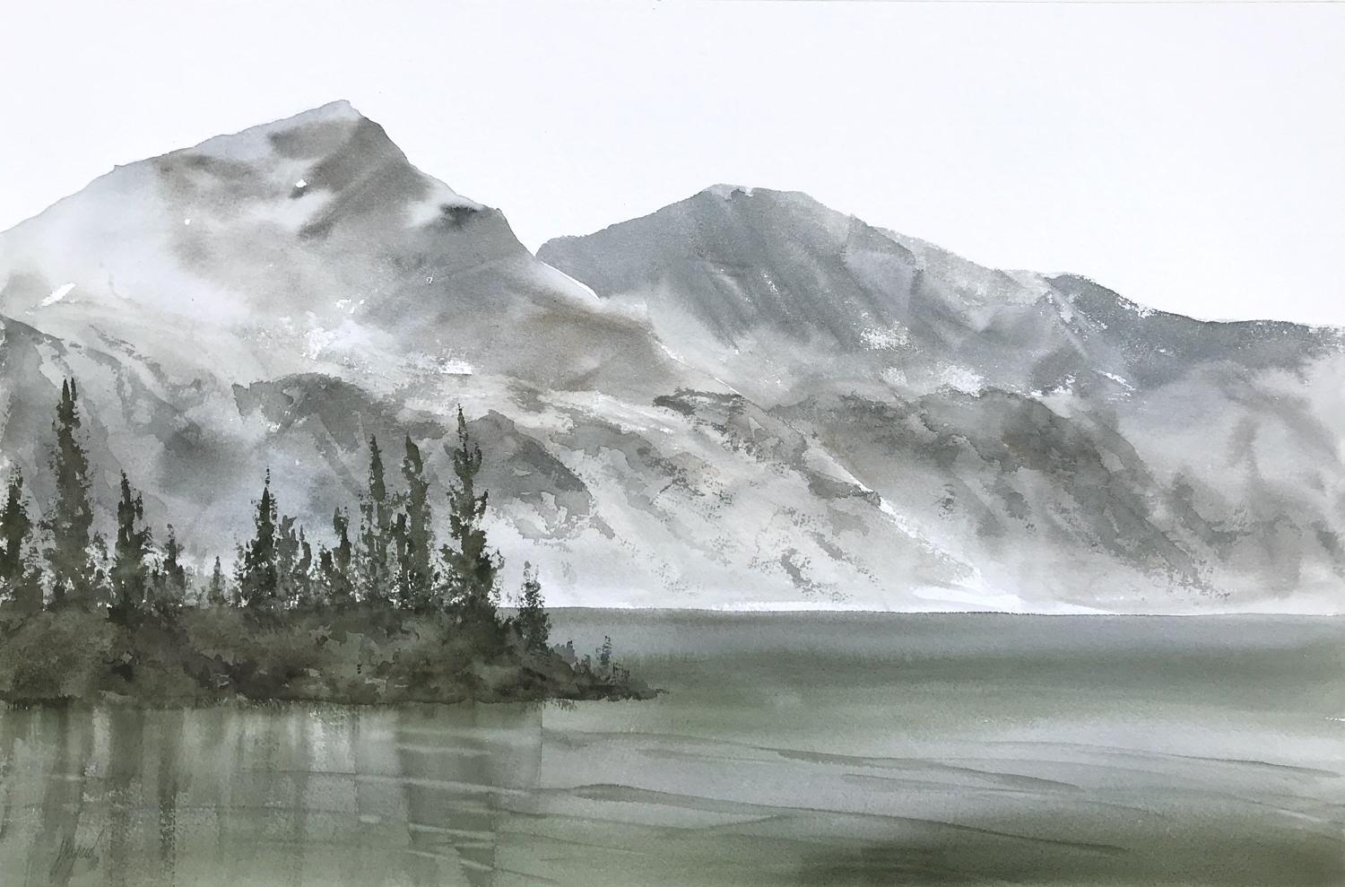 Lakeside Quiet, Original Painting - Art by Jill Poyerd