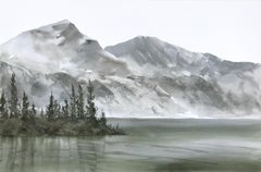 Quiet de bord de lac, peinture d'origine