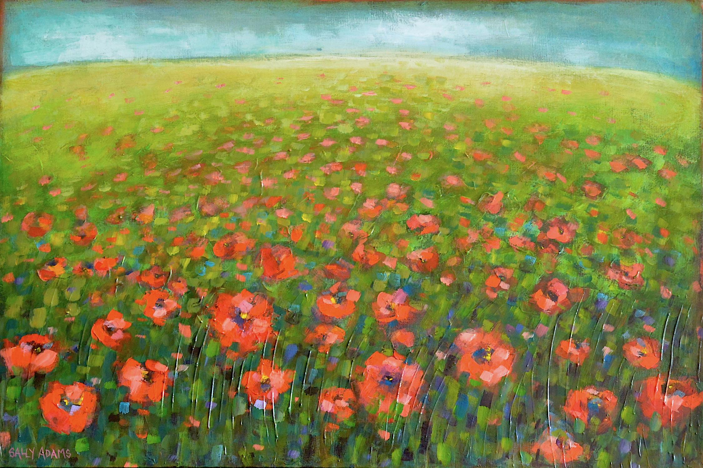 Poppies Forever, Original Painting - Art by Sally Adams