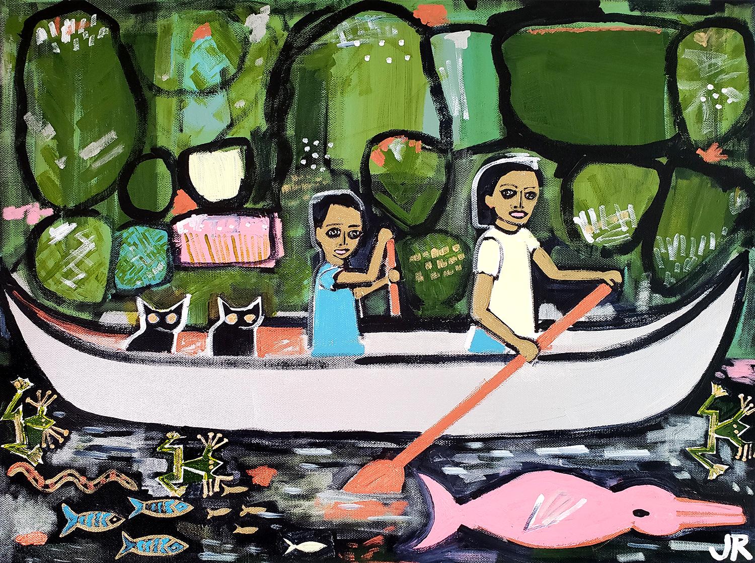 Canoe Adventure, Original Painting - Art by Jessica JH Roller