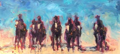 Cowboys on Horseback 11, Abstract Painting