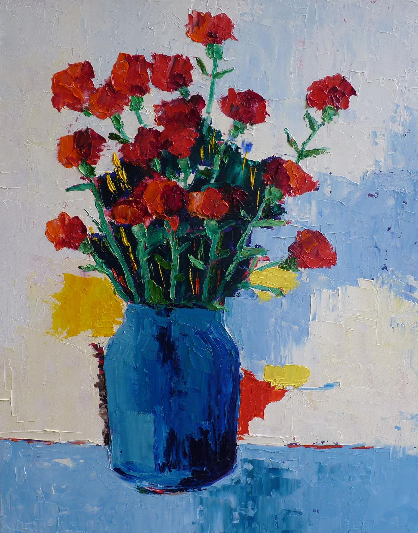 Grocery Store Flowers, Oil Painting - Art by Judy Mackey