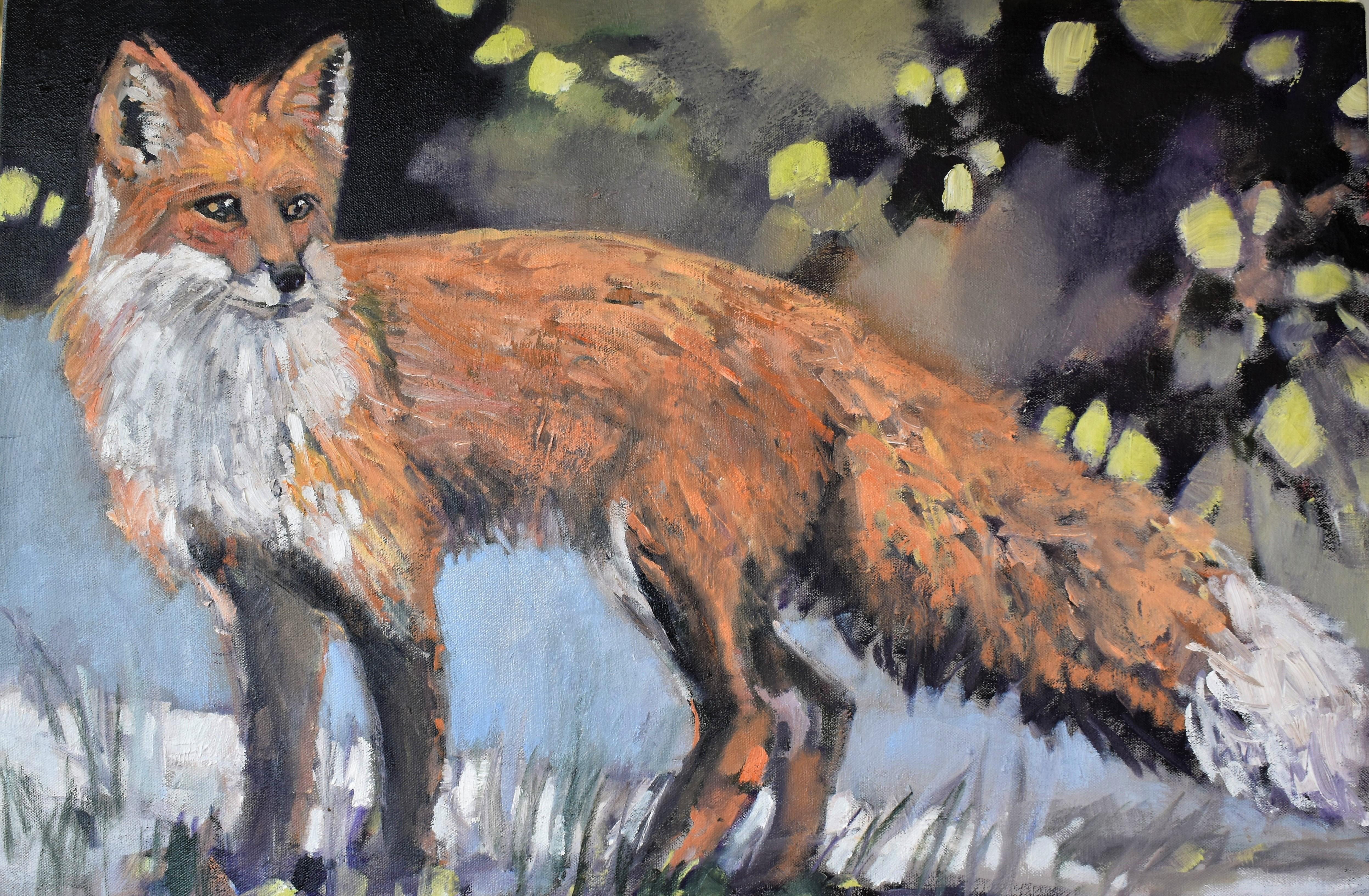 Mary Pratt Animal Painting - Foxy, Oil Painting