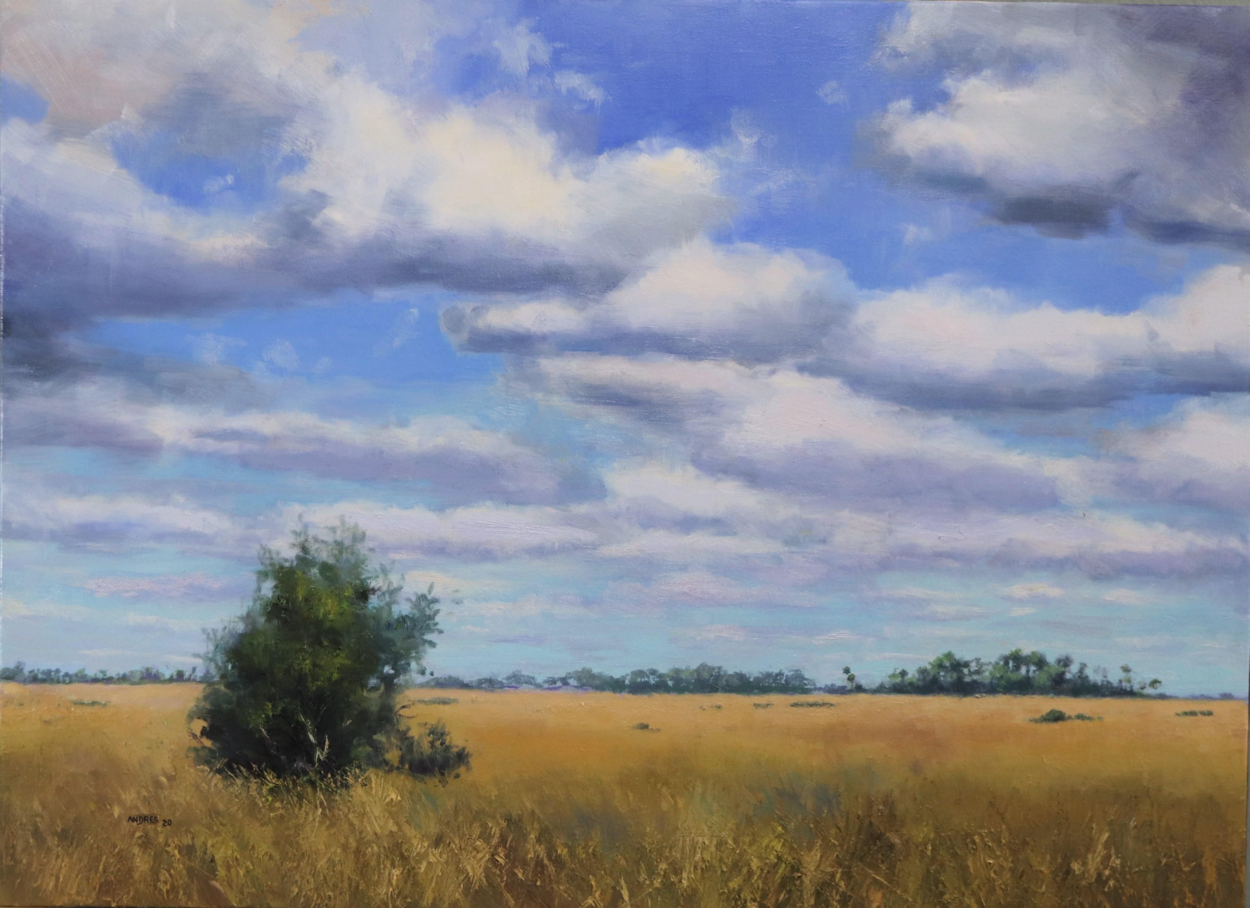 Andres Lopez Landscape Painting - The Silence of the Prairie, Oil Painting