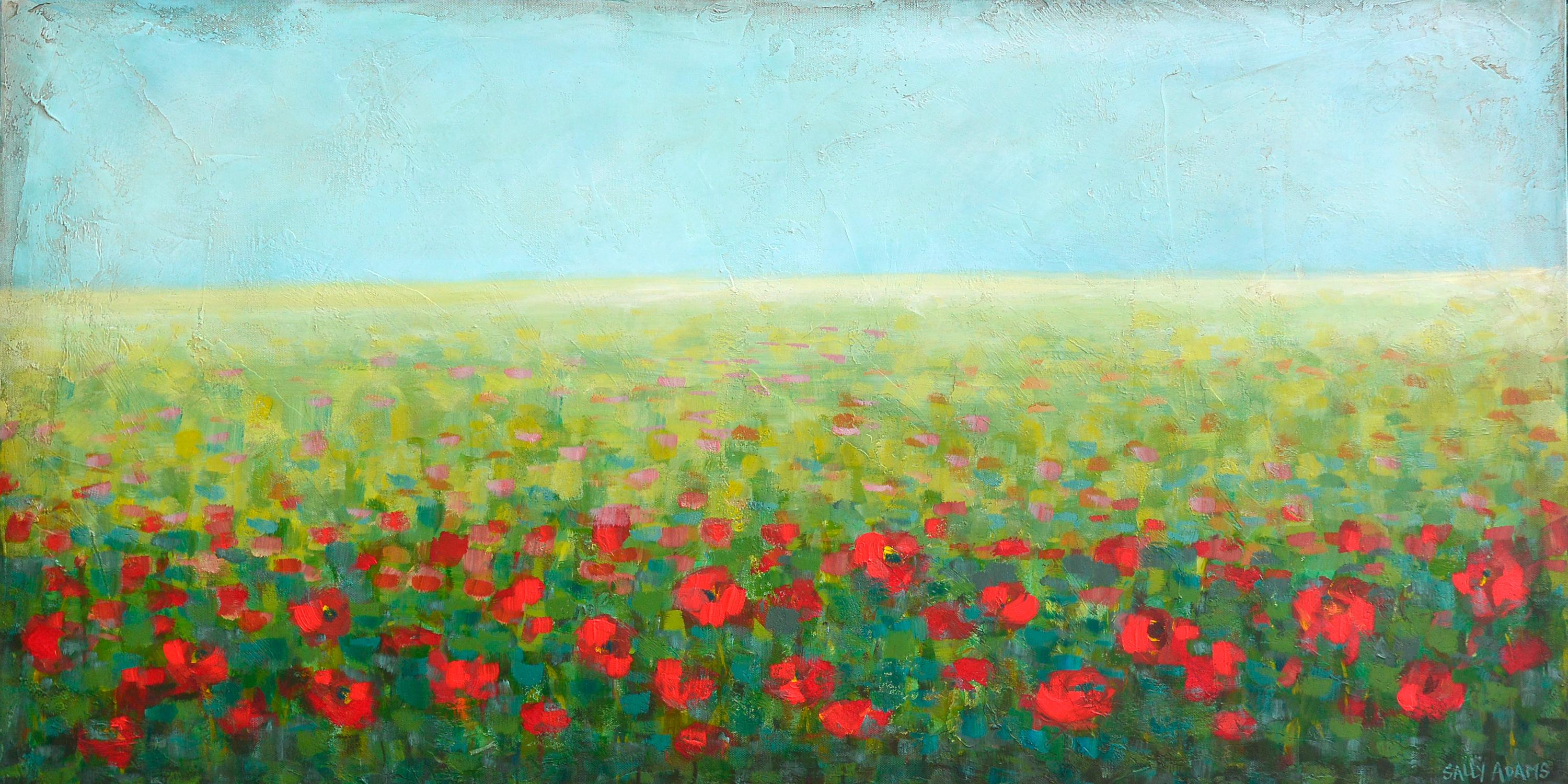 Alluring Poppies, Original Painting - Art by Sally Adams