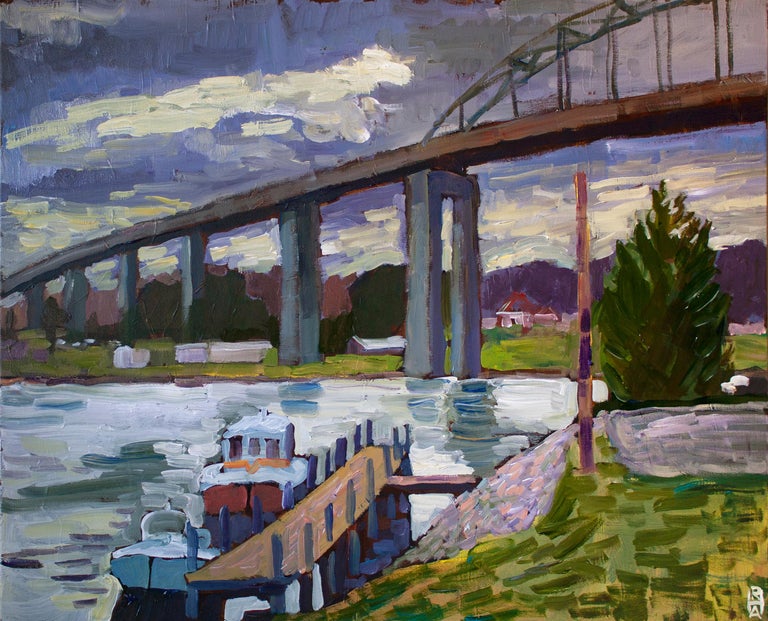 View from the North Side, Original Painting - Art by Robert Hofherr