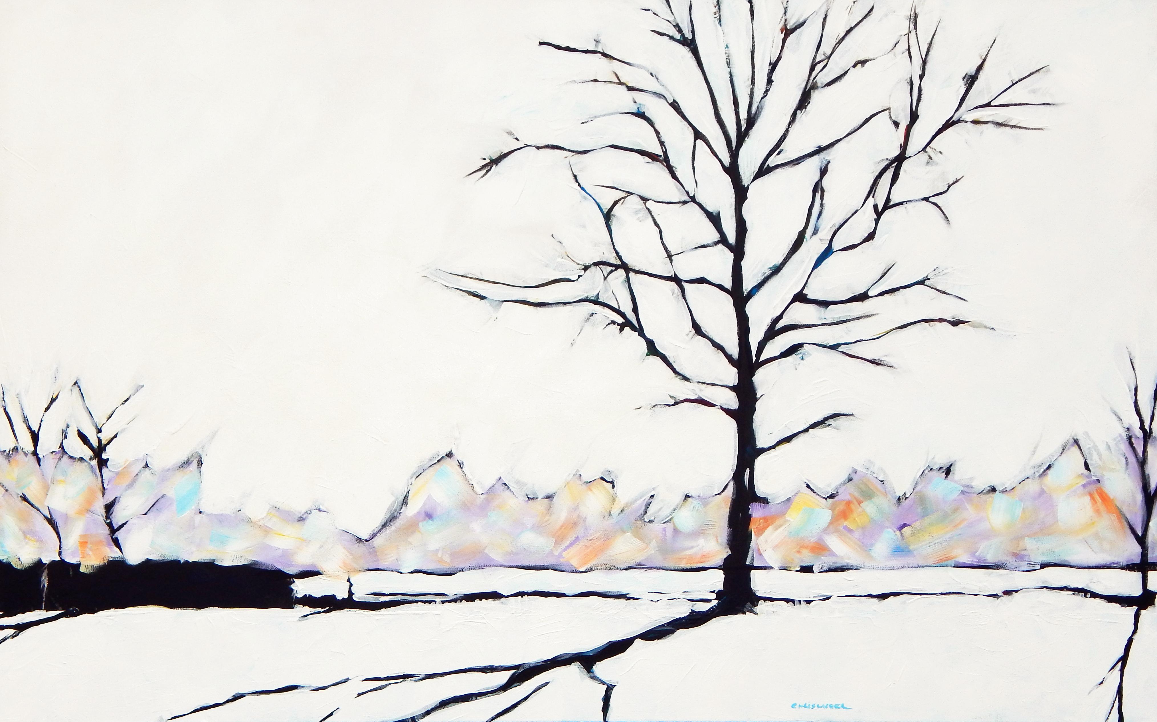 Landscape Painting Chris Wagner - Peinture originale de janvier