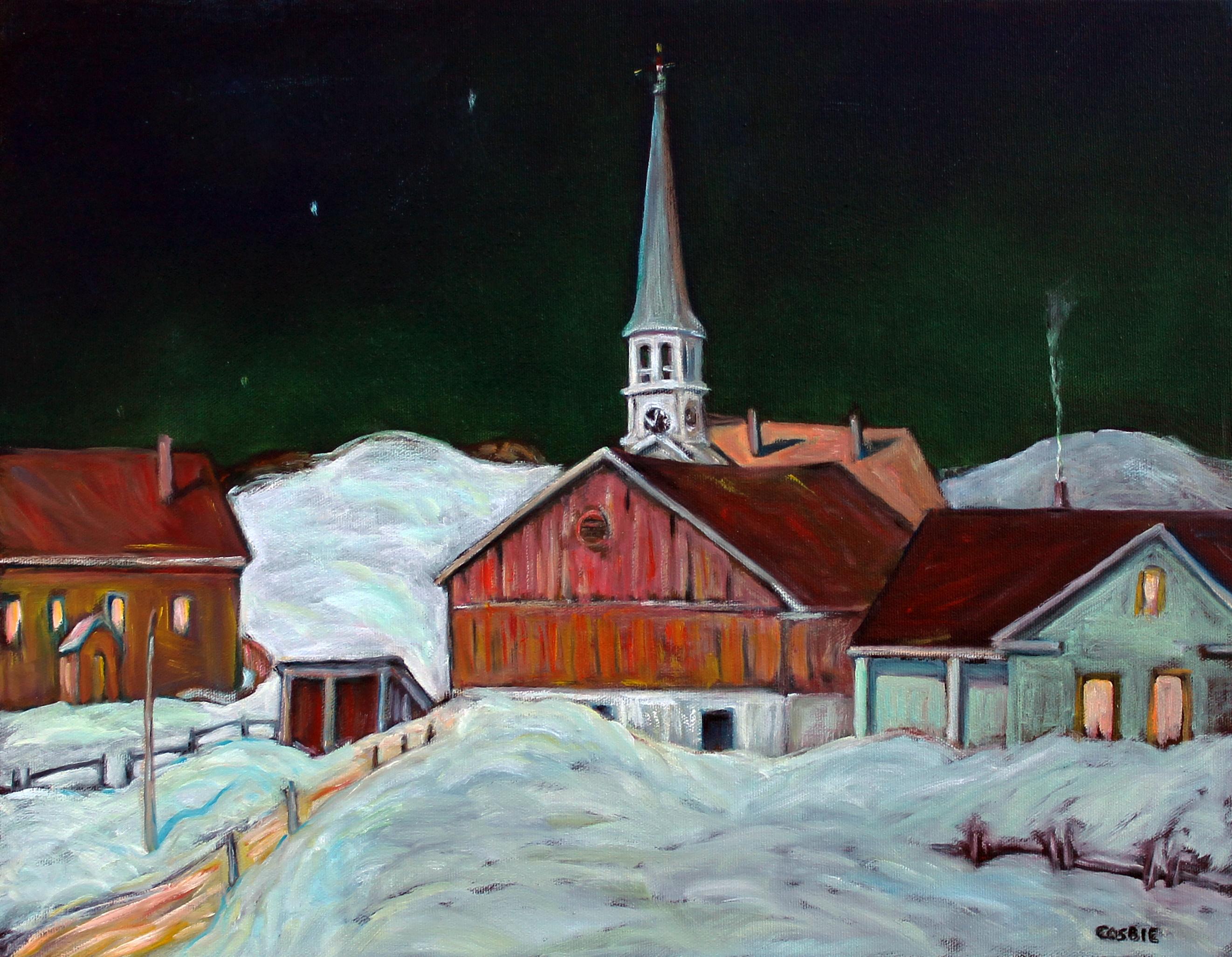 Peacham Vermont Nocturne, Oil Painting - Art by Doug Cosbie