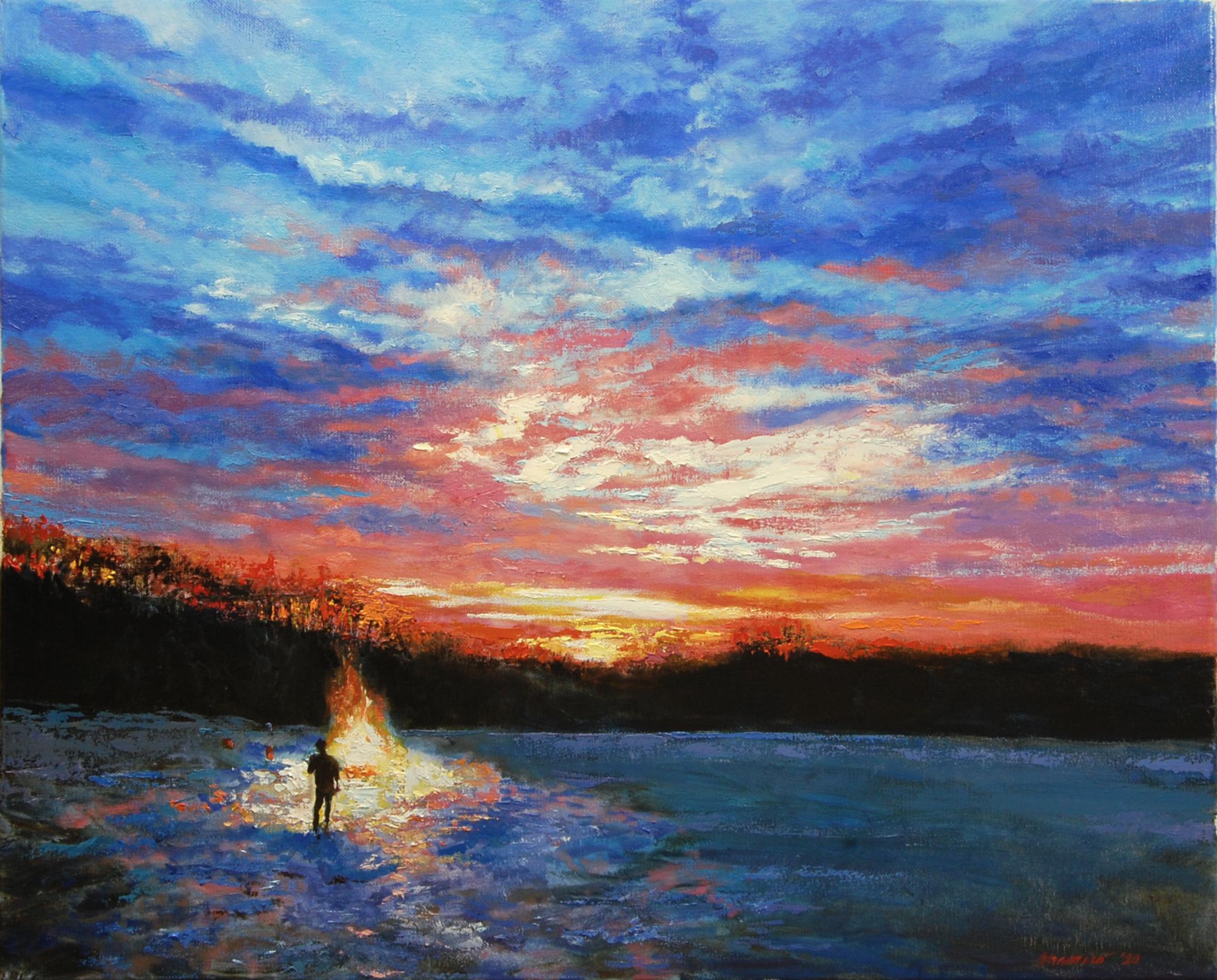 Onelio Marrero Landscape Painting - Winter Solstice Dawn, Oil Painting