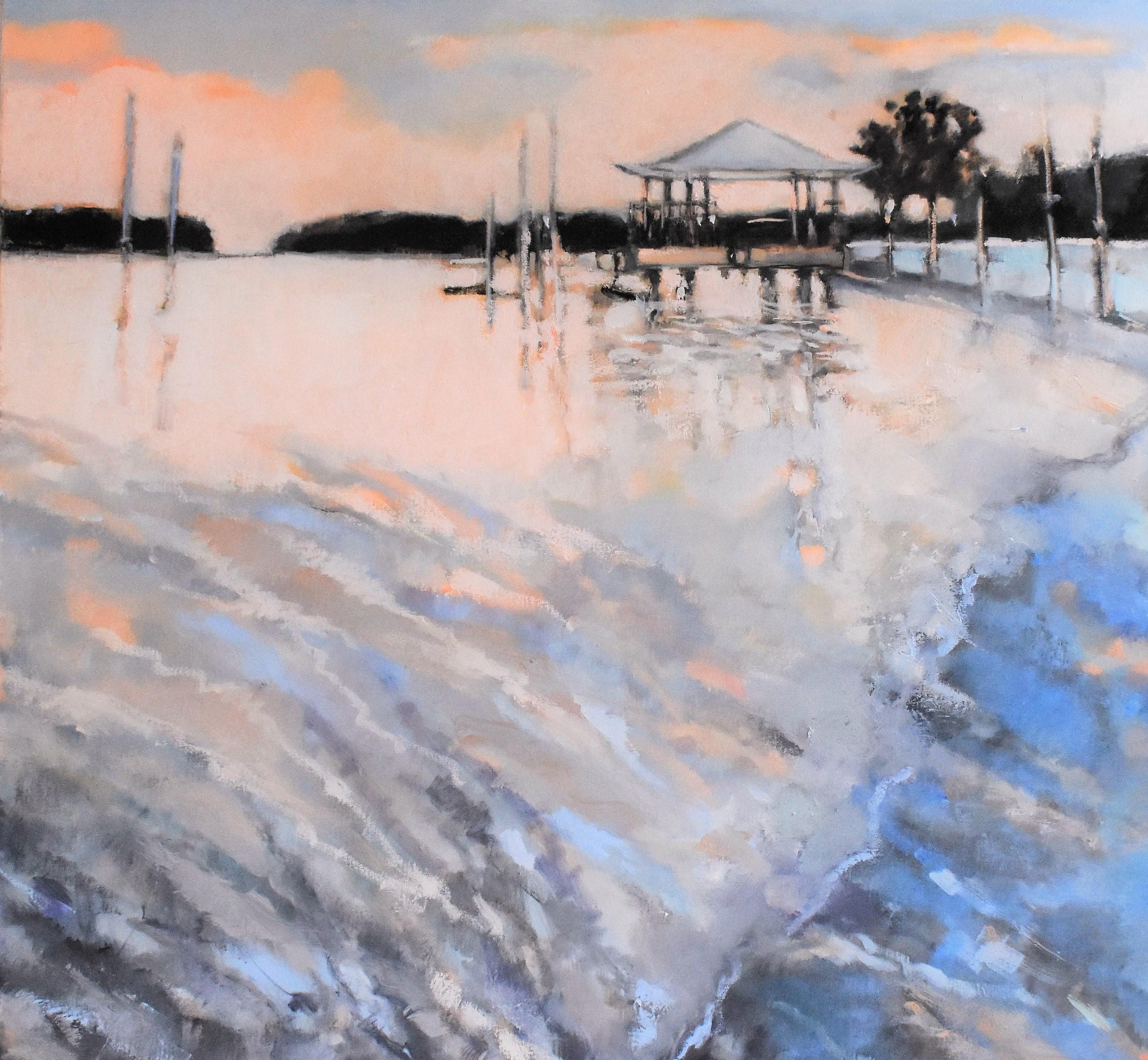 Mary Pratt Landscape Painting - Tybee Sunset, Oil Painting