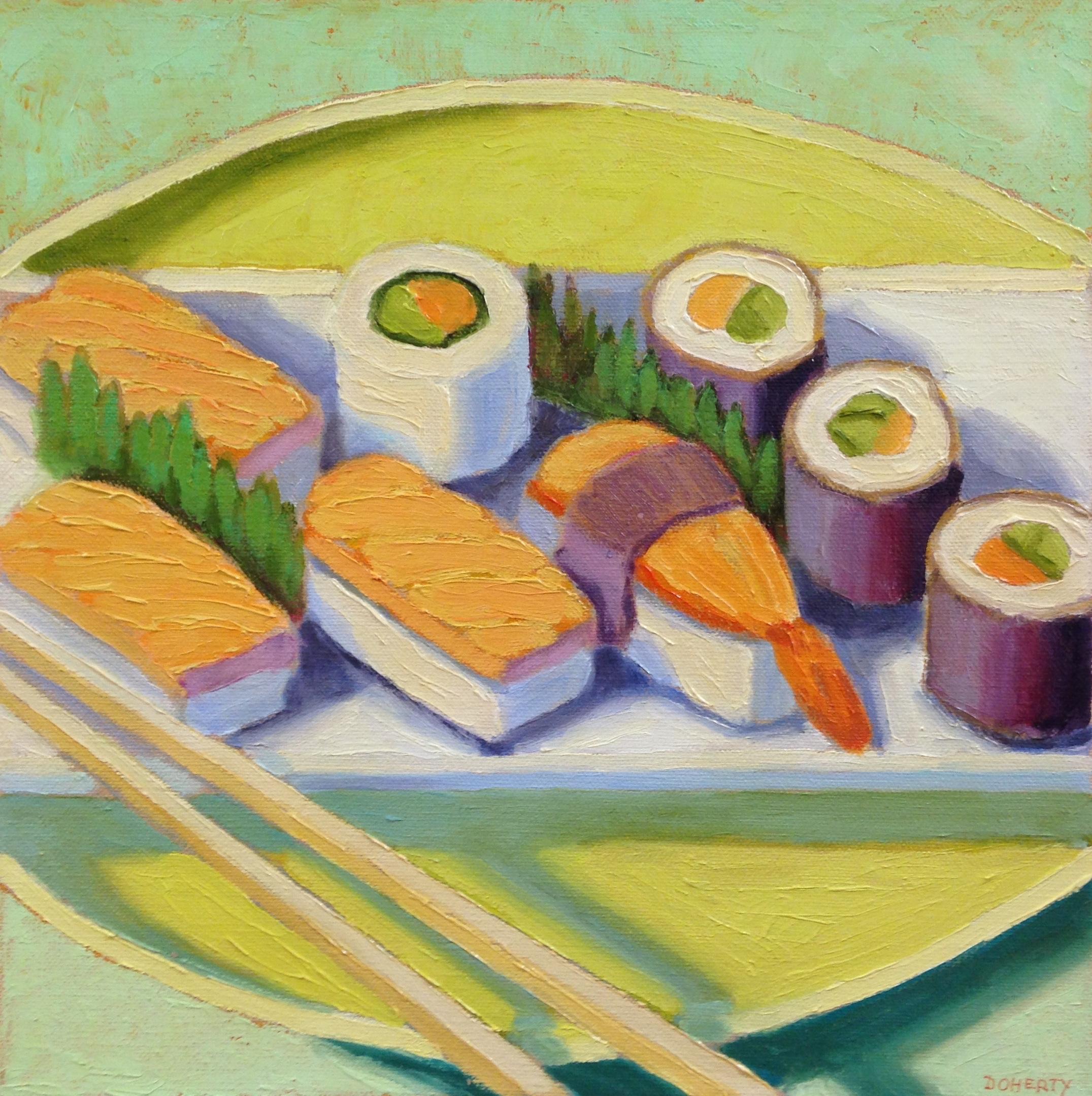 Sushi Plate, Oil Painting