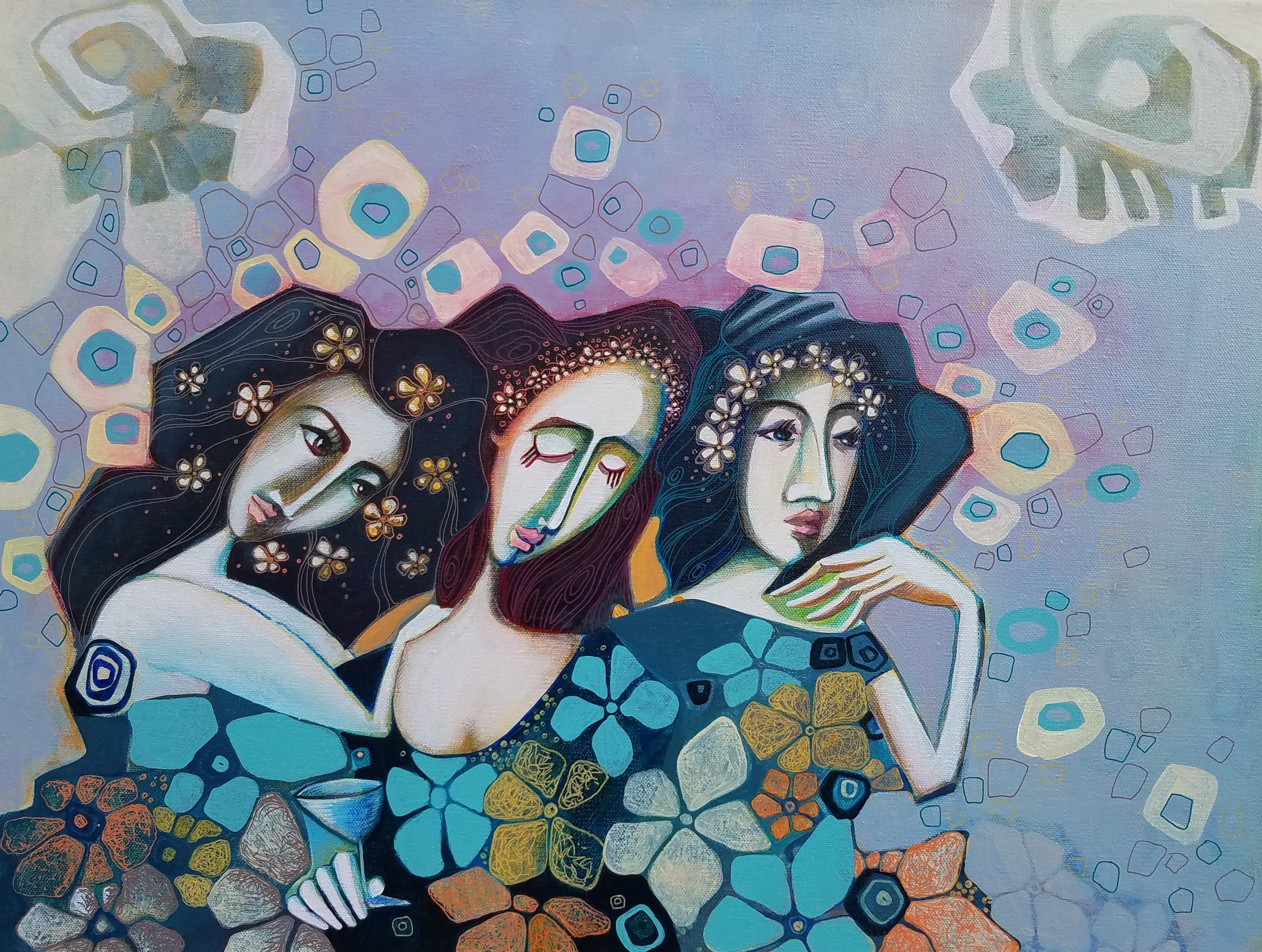 Holding Together, Original Painting - Art by Diana Elena Chelaru