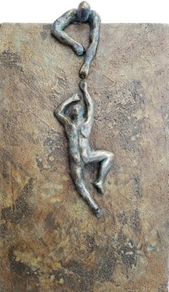Small Climbers Helping Each Other (Bronze Series 2/50), Original Painting