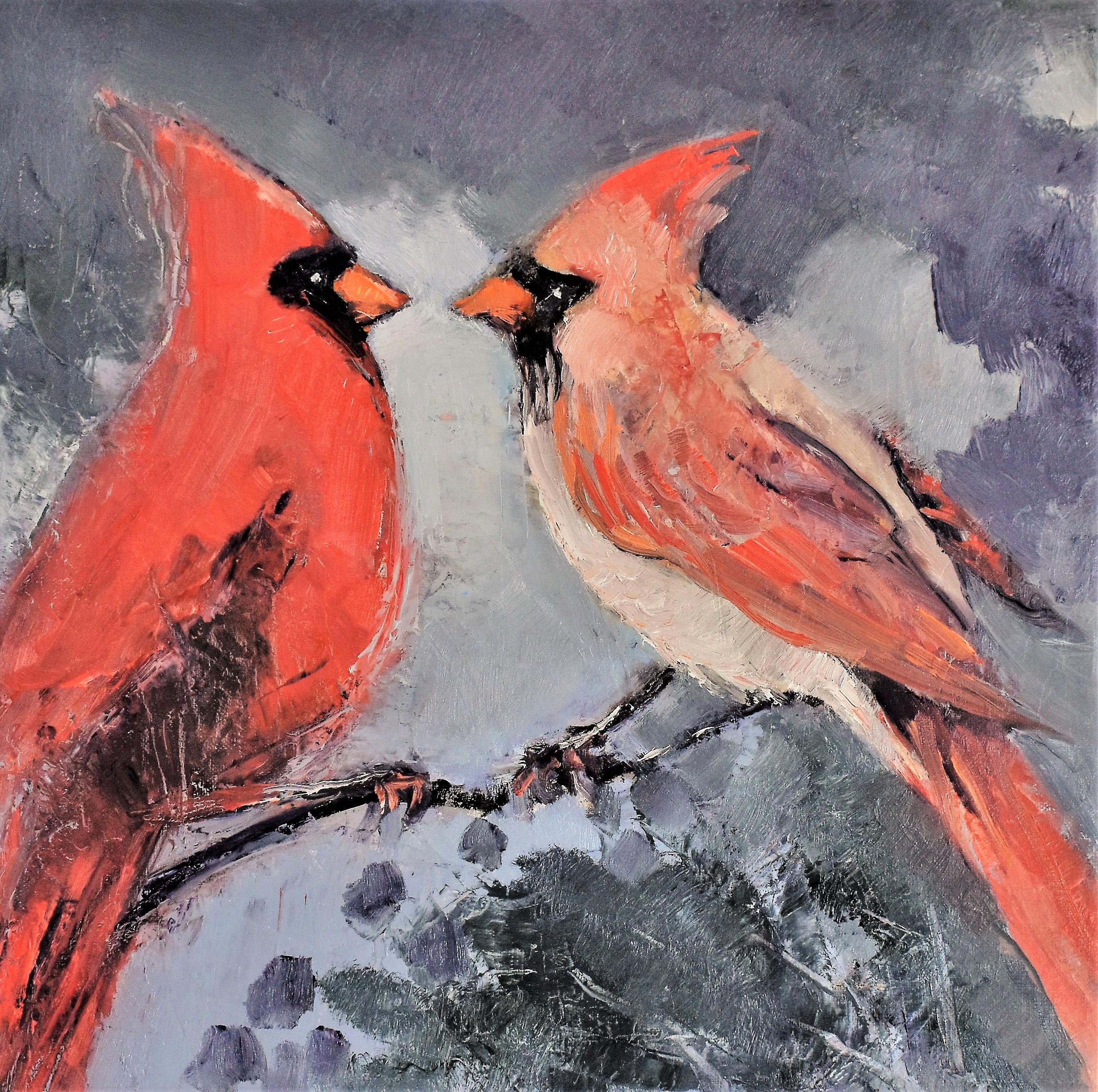 Mary Pratt Animal Painting - Wintering Together, Oil Painting