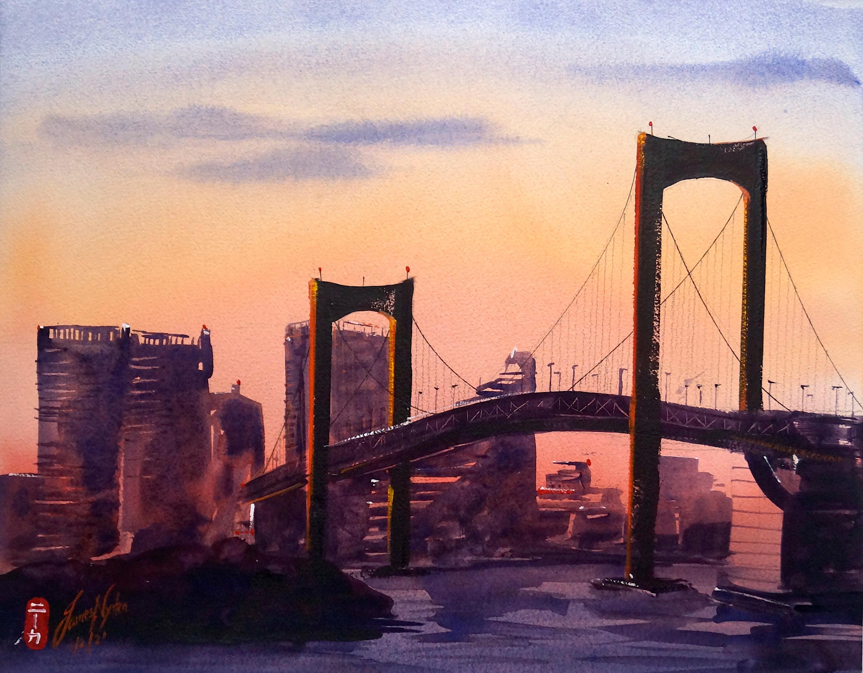 James Nyika Interior Art - Odaiba Bridge, Original Painting