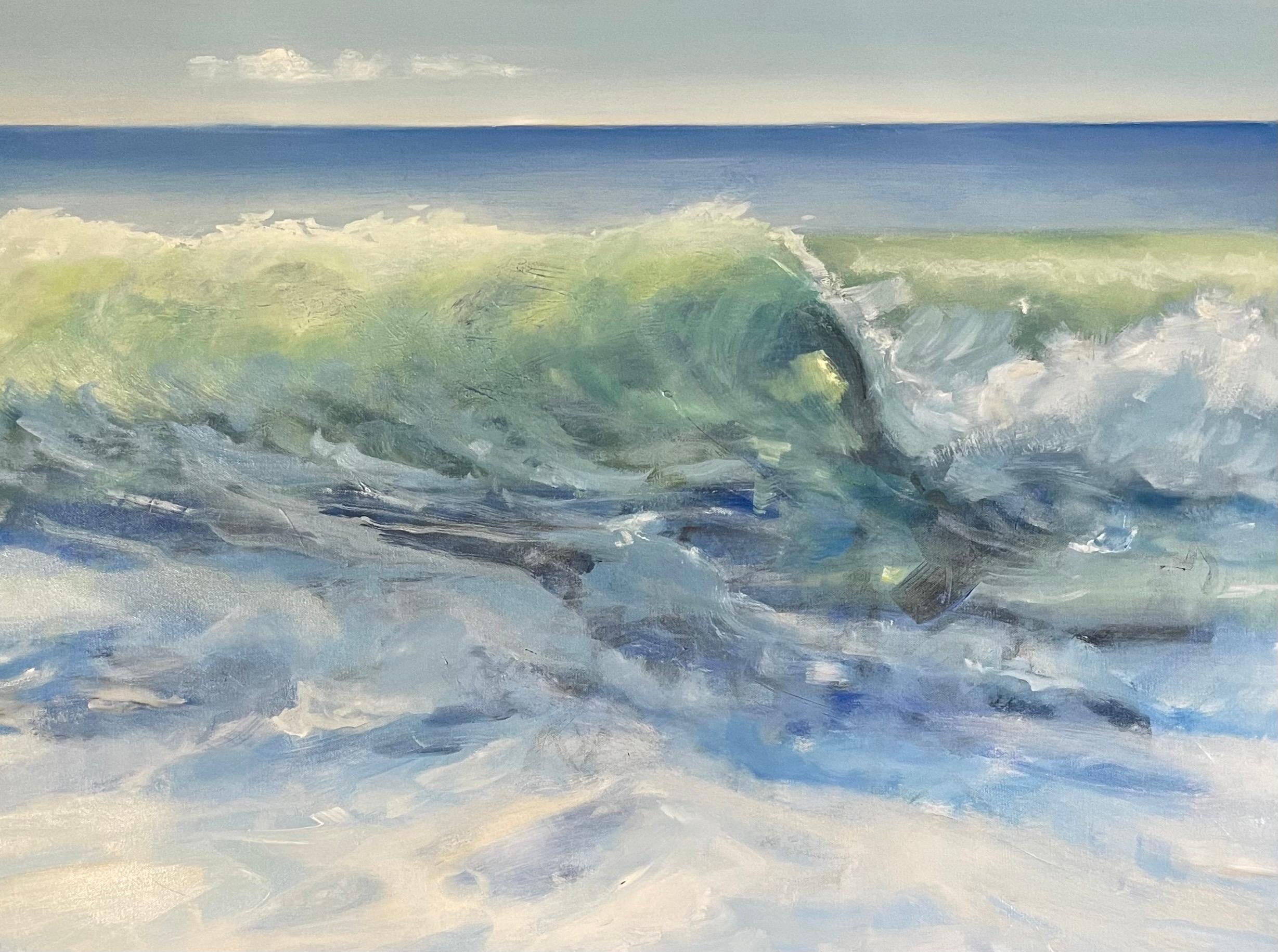 Patricia Fabian Landscape Painting - Waking Sea, Oil Painting