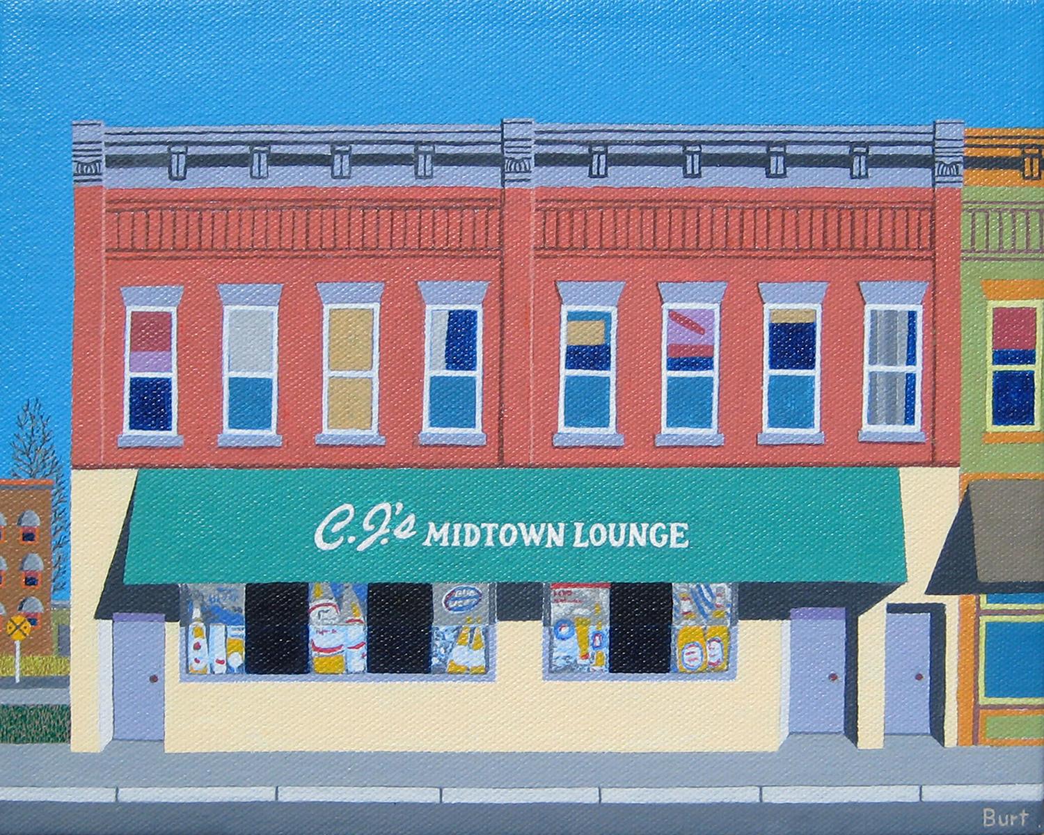 Leroy Burt Interior Painting - C.J.'s Midtown Lounge, Original Painting