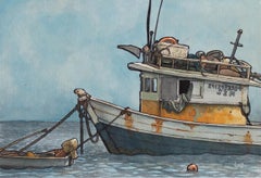 Bois de pêche, Brésil 1, peinture d'origine