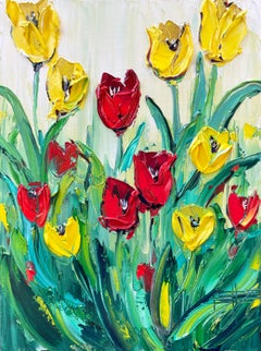 Springtime Tulips, Oil Painting