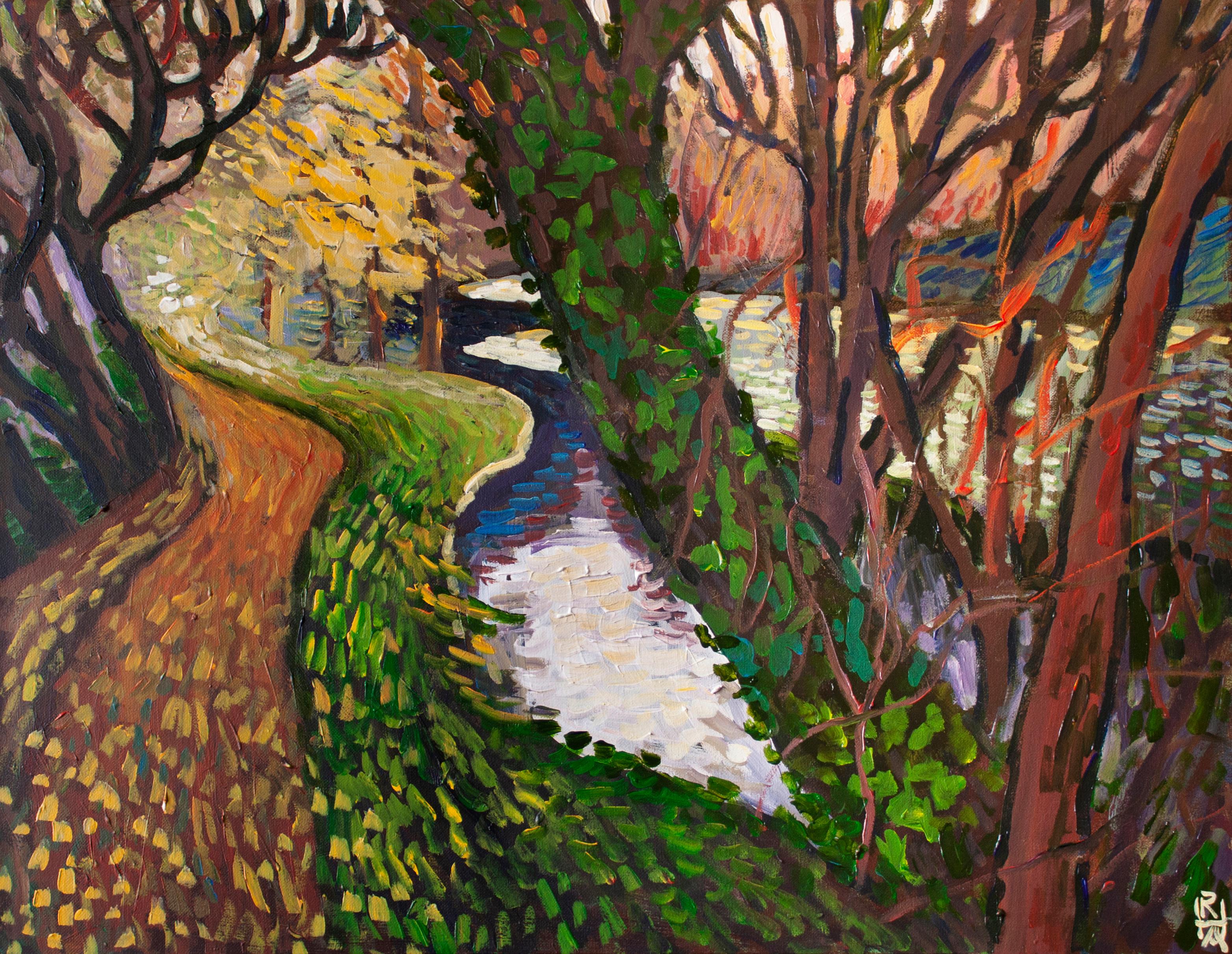 Ivy Covered Tree, Original Painting - Art by Robert Hofherr